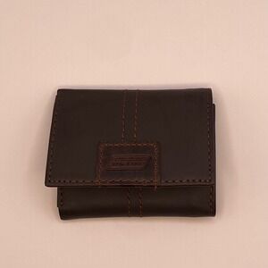 Dickies Mens Trifold Wallet Brown Genuine Leather ID Window Card Slots YWFC